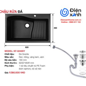 Chậu rửa đá nhân tạo KAFF KF-8246SY