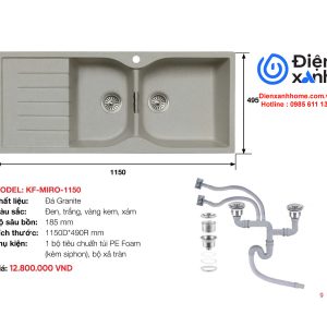 Chậu rửa đá nhân tạo KAFF KF-MIRO-1150
