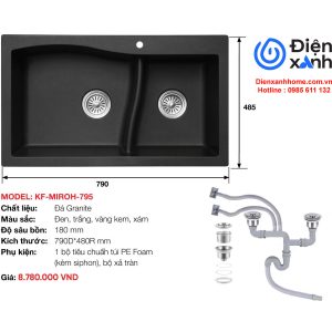Chậu rửa đá nhân tạo KAFF KF-MIROH-795