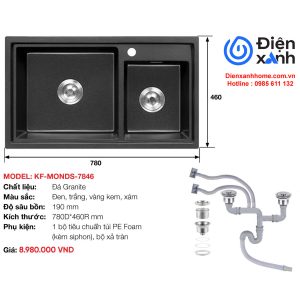Chậu rửa đá nhân tạo KAFF KF-MONDS-7846