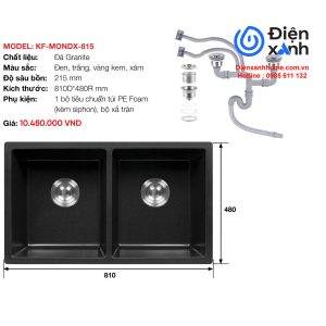Chậu rửa đá nhân tạo KAFF KF-MONDX-815
