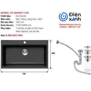 Chậu rửa đá nhân tạo KAFF KF-MONDY-715D