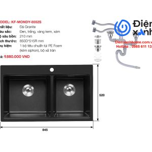 Chậu rửa đá nhân tạo KAFF KF-MONDY-8552S