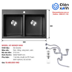 Chậu rửa đá nhân tạo KAFF KF-MONDY-89050