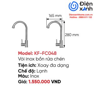 Vòi rửa Inox KAFF KF-FC048