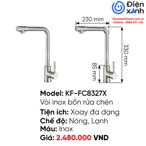 Vòi rửa Inox KAFF KF-FC8327X