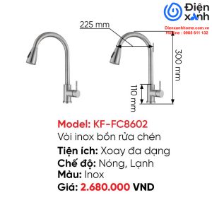 Vòi rửa Inox KAFF KF-FC8602