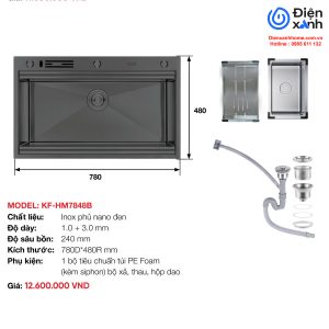 Chậu rửa Inox phủ Nano KAFF KF-HM7848B