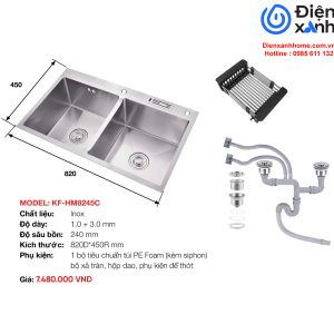 Chậu rửa Inox KAFF KF-HM8245C