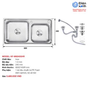 Chậu rửa Inox KAFF KF-M8245GHR