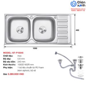 Chậu rửa Inox KAFF KF-P10545