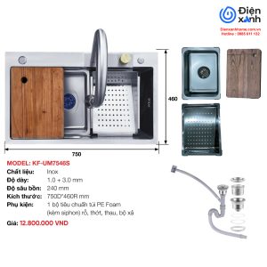 Chậu rửa Inox KAFF KF-UM7546S