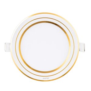 LED Panel âm trần nhôm viền vàng mặt tròn 9W - 3 chế độ màu RPL-9/3C/G