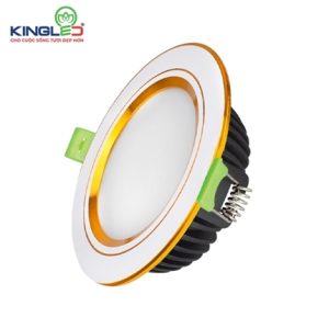 Đèn Âm Trần Diamond 10W Mặt Phẳng, Đổi Màu, Viền Vàng