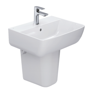 Chậu Rửa Lavabo Inax L-312V Treo Tường Kèm Chân Chậu Ngắn L-298VC (L-312/L-298VC)